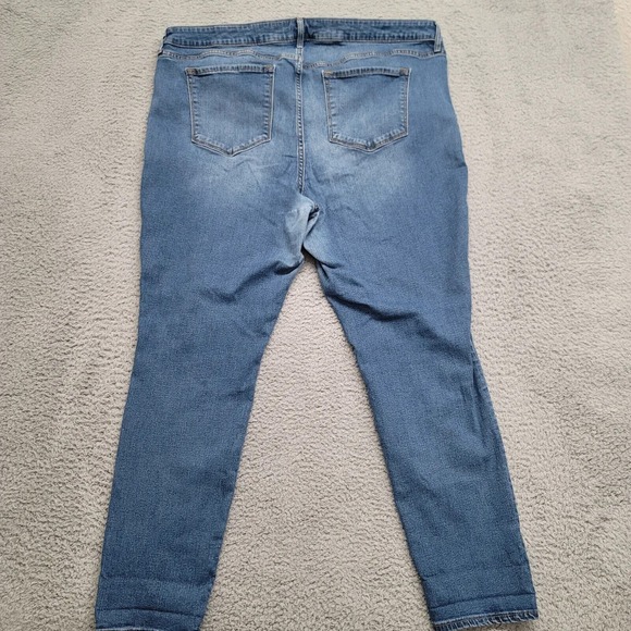 Old Navy Jeans Womens 20 Regular Blue Denim Distressed Rockstar‎ Super Skinny - Picture 5 of 13